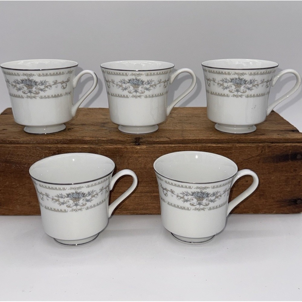 Vintage Diane by Wade Japan Fine Porcelain China Coffee Tea Cups‎ Set Of 5